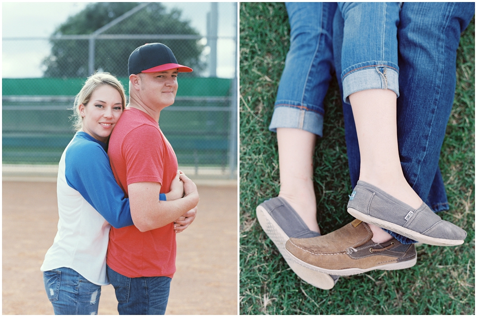 Dallas couple incorporates their love of baseball into their engagement session.