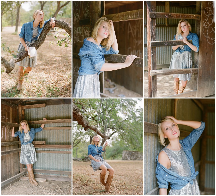 Senior portraits of Dallas girl with country theme.