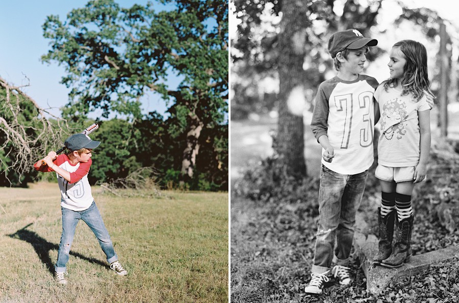 Baseball theme session captured on film in Texas.