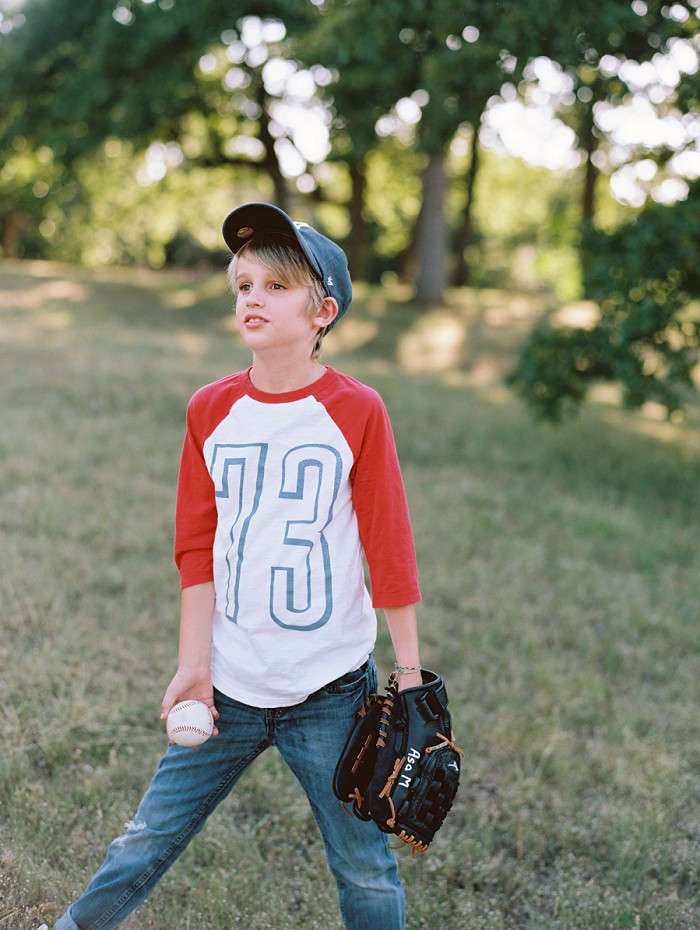 Dallas film photographer captures baseball theme session.