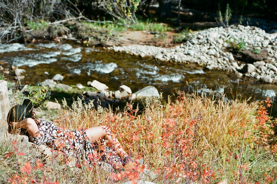 Engagement session by creek.