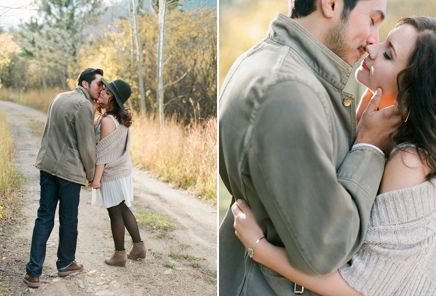 Engagement session in aspen near rockies.