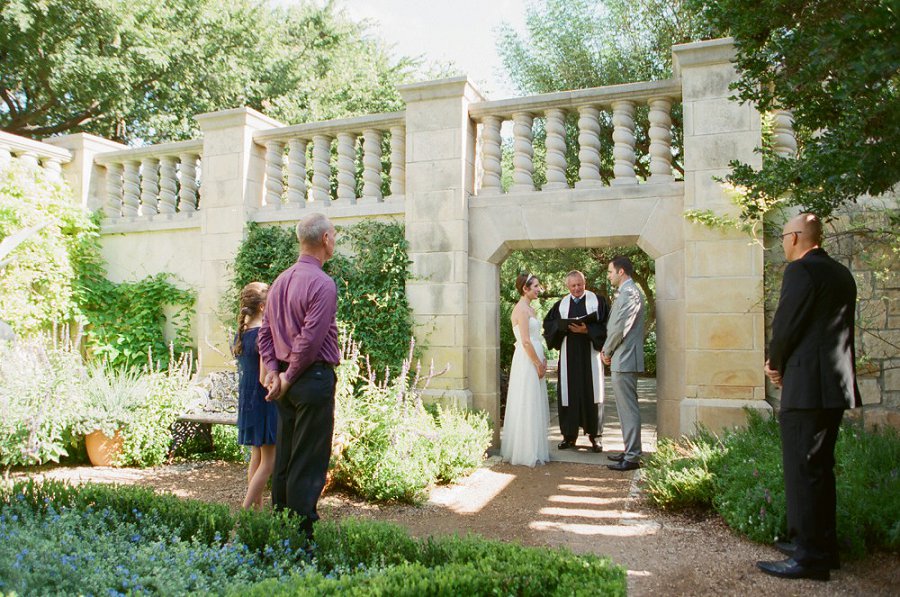 Intimate ceremony at Dallas Arboretum.