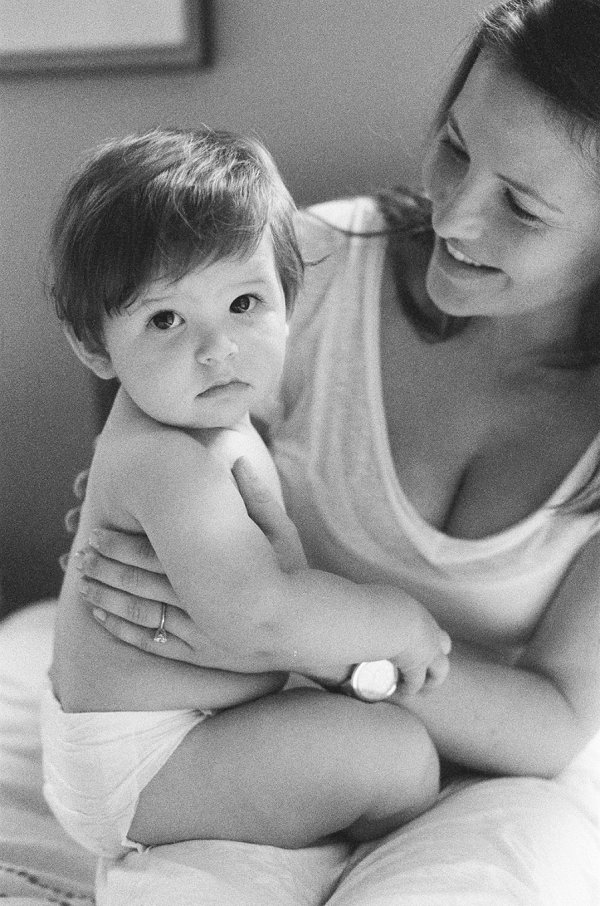 Black and white film baby photos by Jenny McCann.