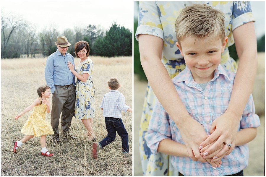 Dallas family goes with vintage theme for their family session idea.
