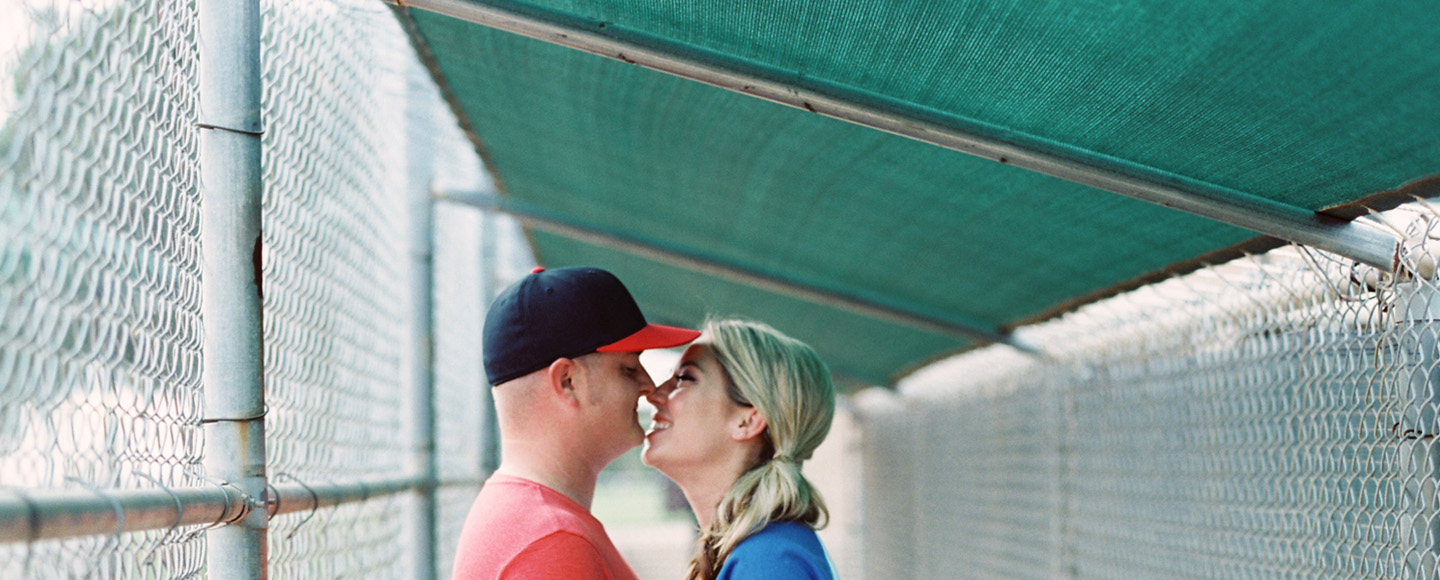 Baseball theme engagement session captured by Dallas photographer, Jenny McCann.