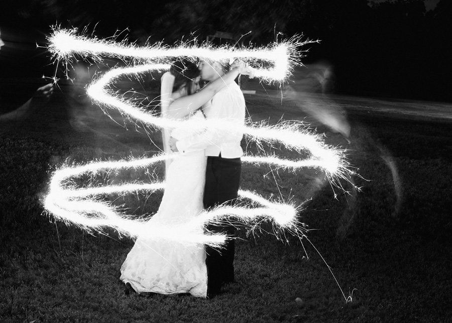 Long exposure with sparklers.