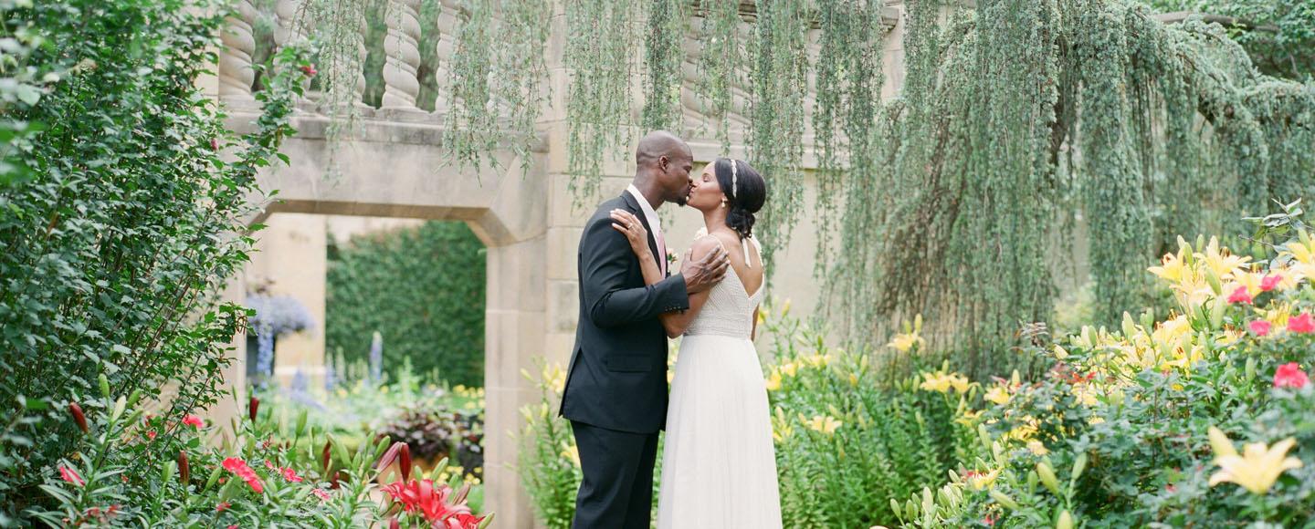 Bride and Groom at their Dallas Arboretum Elopement.